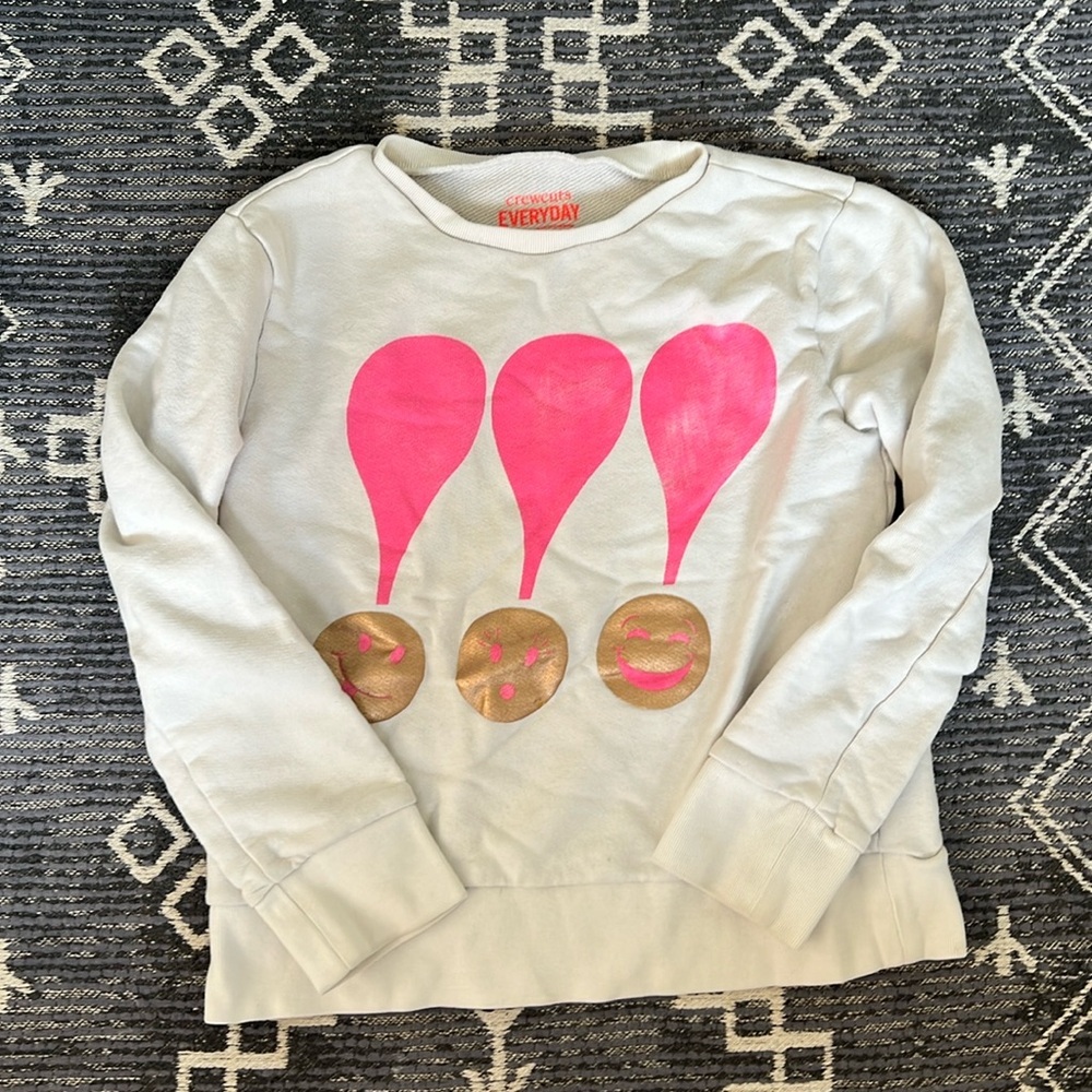 Crewcuts Terry Cotton Crewneck Sweatshirt Hot Pink Gold Graphic